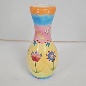 Natural Life floral bud vase Inscription Life Is Good flower holder